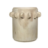 Bantu Timber Sculptural Stool or Side Table : White Wash