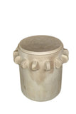 Bantu Timber Sculptural Stool or Side Table : White Wash