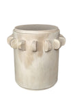 Bantu Timber Sculptural Stool or Side Table : White Wash