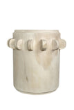 Bantu Timber Sculptural Stool or Side Table : White Wash