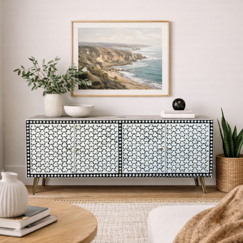 Bone Inlay TV Sideboard : Tri-Square : Charcoal
