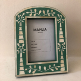Bone Inlay Arched Photo Frame : Palm : Green