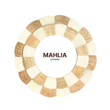 Bone & Timber Inlay Round Photo Frame : Scallop : Natural