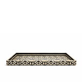 Bone Inlay Rectangular Tray : Tessellated Star : Black
