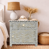 Bone Inlay Large Bedside Cabinet : Zig Zag : Black