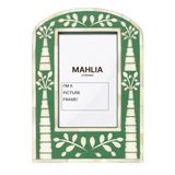 Bone Inlay Arched Photo Frame : Palm : Green