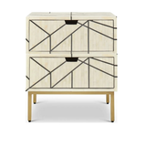 Bone Inlay Bedside Table : Abstract : White