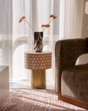 Bone Inlay Accent Table : Tri-Square : Ochre