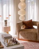 Bone Inlay Accent Table : Tri-Square : Ochre