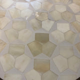 Bone Inlay Accent Table : Tri-Square : White