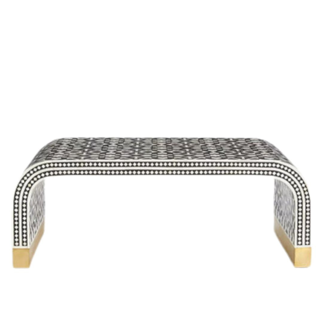 Bone Inlay Waterfall Coffee Table : Zelliges : Black