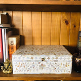 Mother of Pearl Inlay Box : Floral : White (Imperfect)