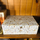 Mother of Pearl Inlay Box : Floral : White (Imperfect)