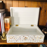 Mother of Pearl Inlay Box : Floral : White (Imperfect)