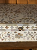 Mother of Pearl Inlay Box : Floral : White (Imperfect)