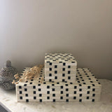 Bone Inlay Box : Squares : Monocrhome