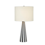 Bone Inlay Table Lamp : Stripe : Black & White