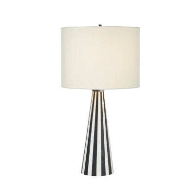 Bone Inlay Table Lamp : Stripe : Black & White
