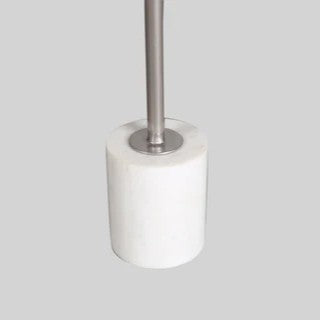 Marble Accent Table : White with Chrome Stem