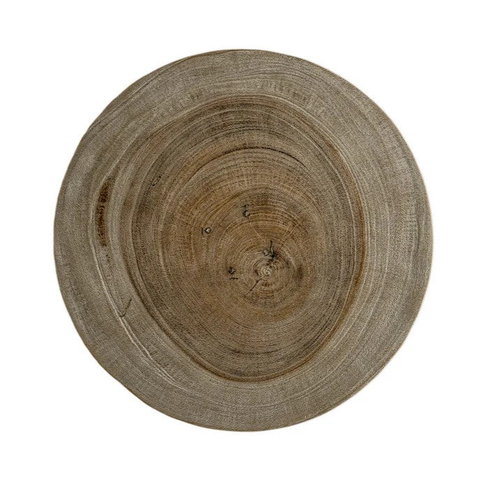 Koro Timber Sculptural Stool or Side Table : White Wash