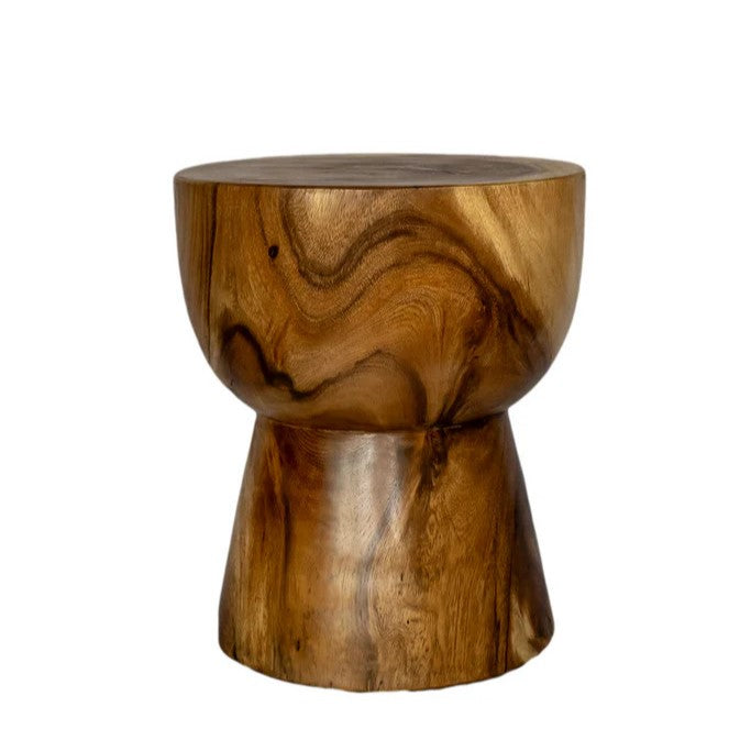 Koro Timber Sculptural Stool or Side Table : Natural