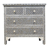 Bone Inlay 4 Drawer Chest : Starburst : Black