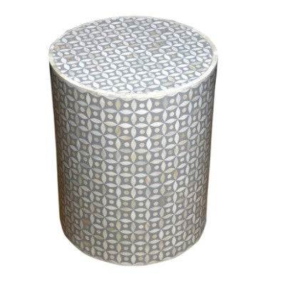Bone Inlay Side Table : Starburst : Grey
