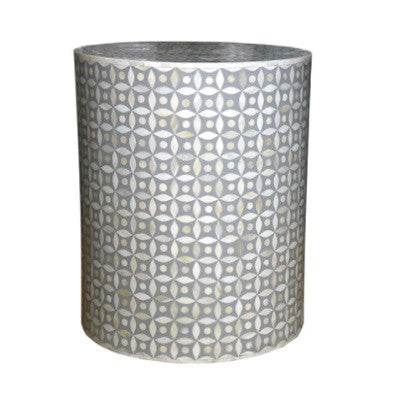 Bone Inlay Side Table : Starburst : Grey