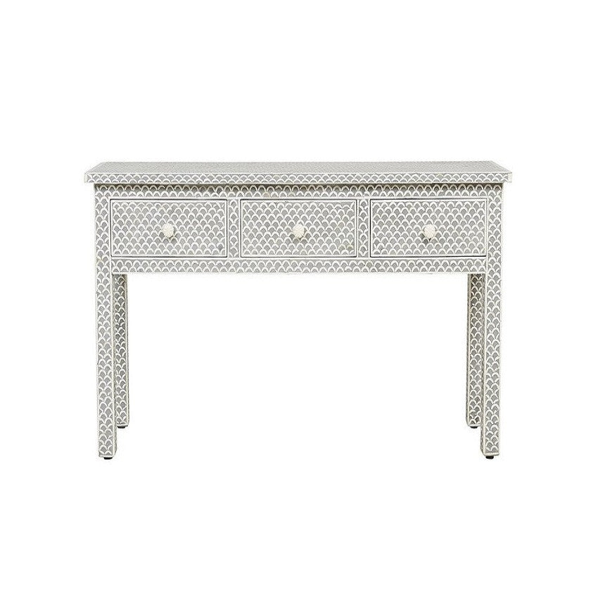 Bone Inlay Console : Scallop : Grey