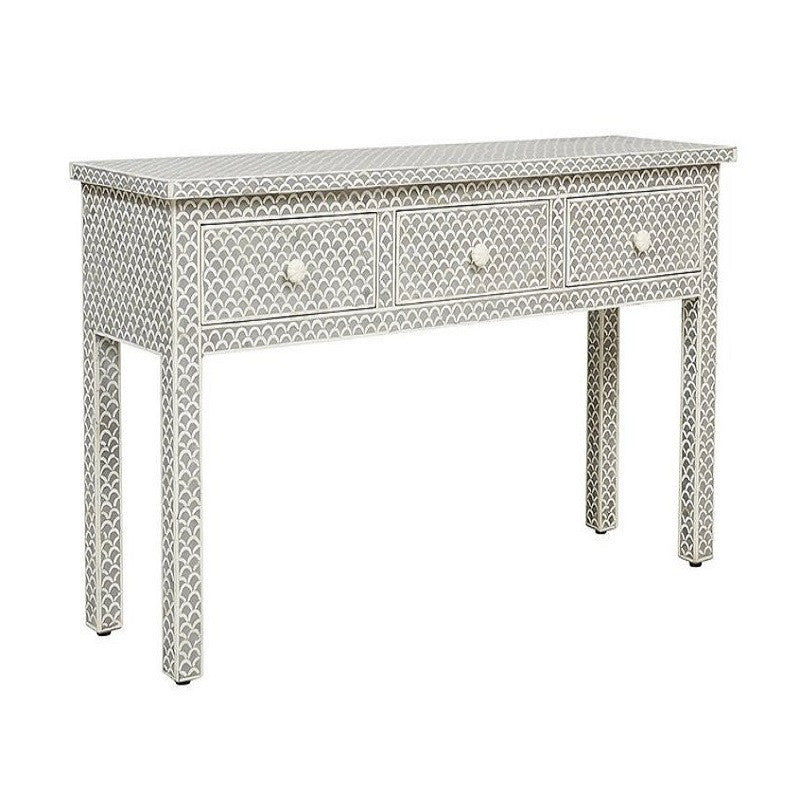 Bone Inlay Console : Scallop : Grey