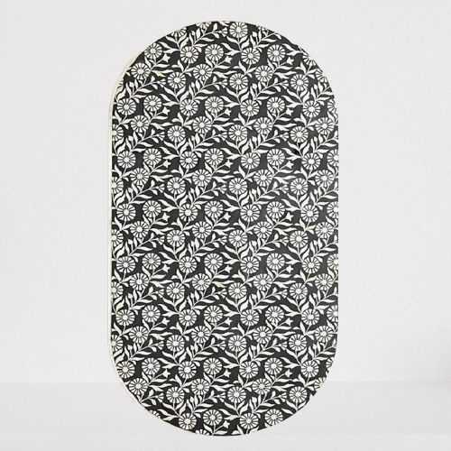Bone Inlay Rectangular Coffee Table : Marguerite : Black