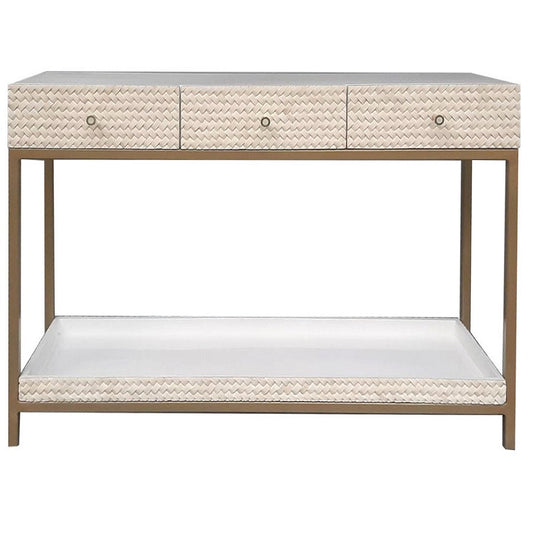 Bone & White Wash Interwoven Console