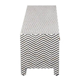Bone Inlay 2 Door TV Sideboard : Zig Zag : Black