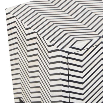 Bone Inlay 2 Door TV Sideboard : Zig Zag : Black