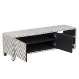 Bone Inlay 2 Door TV Sideboard : Zig Zag : Black