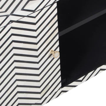 Bone Inlay 2 Door TV Sideboard : Zig Zag : Black