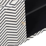 Bone Inlay 2 Door TV Sideboard : Zig Zag : Black