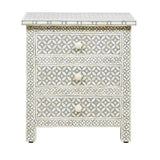 Bone Inlay Beside Table : Starburst : Grey