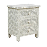 Bone Inlay Beside Table : Starburst : Grey
