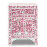 Mother of Pearl Inlay Bedside Cabinet : Fuchsia