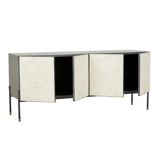 Bone Inlay Buffet with Iron Frame
