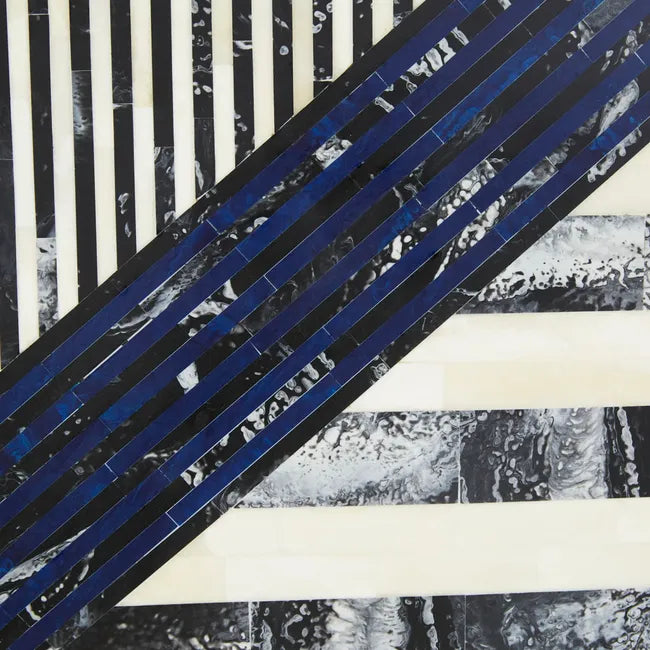 Bone Inlay Cabinet : Abstract : Navy