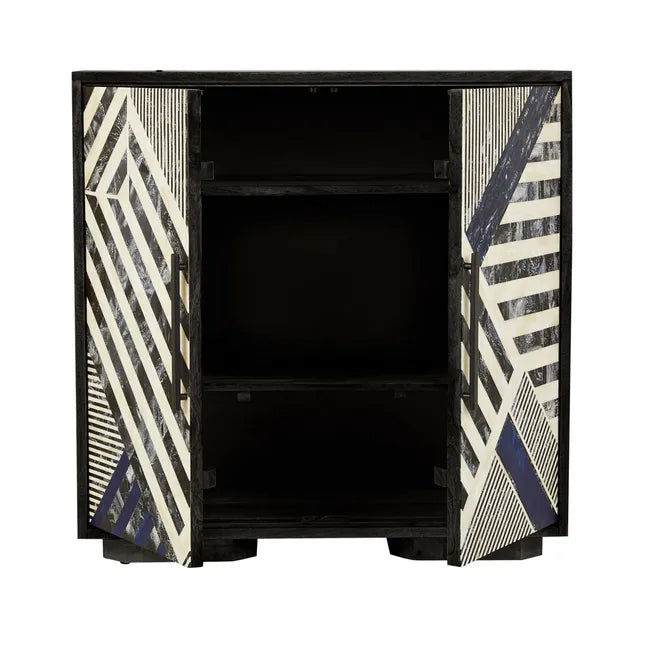 Bone Inlay Cabinet : Abstract : Navy
