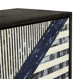 Bone Inlay Cabinet : Abstract : Navy