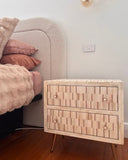 Bone Inlay 2 Drawer Bedside : Morse : Biscuit