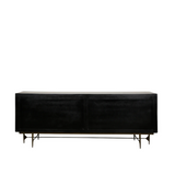 Bone Inlay Sideboard  wtih Antique Brass Legs : Pinstripe : Charcoal