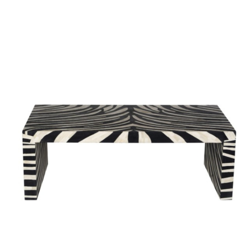 Bone Inlay Coffee Table : Zebra
