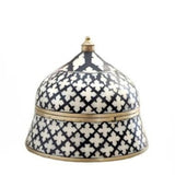 Bone & Brass Moghul Box : Trellis : Black & White
