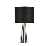 Bone Inlay Table Lamp : Stripe : Black & White