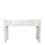 Bone Inlay Console : Ogee : White